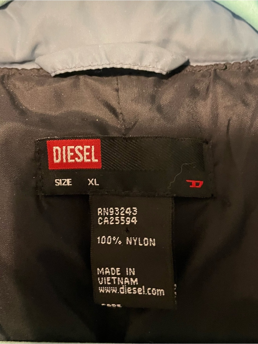 Vintage Diesel Real Down Bomber Puffer Jacket Slate Blue Women's Size XL - Picture 11 of 16